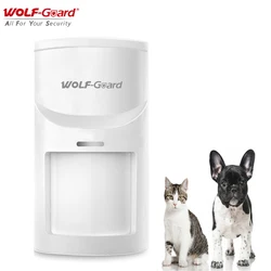 Wolf-Guard Wireless Pet Immune PIR Motion Sensor 433MHz 110° Detector for Home Alarm Security Burglar System White