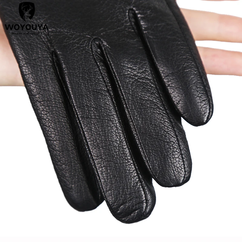 Fashion knitted women\'s leather gloves,deerskin pattern sheepskin women\'s gloves,Keep warm women\'s winter gloves-8030