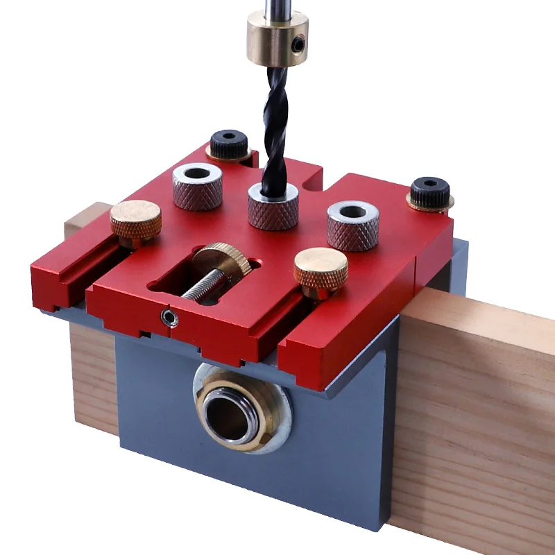 3 In 1 tassello Jig 6/8/10mm regolabile tasca foro Jig connettore per mobili eccentrico ruota dado trapano guida strumenti per carpenteria