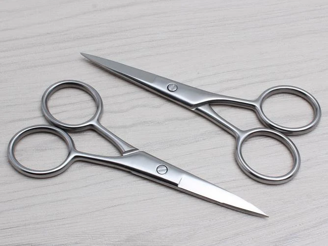 Stainless Steel Eyebrow Trimmer Scissors Cuticle Cutter Professional Hair Remover For Nose Eyebrow Beard Beauty Makeup Tool Sale
