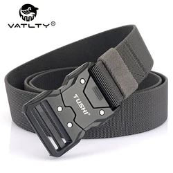 VATLTY Quick Release Elastic Belt Men Hard Alloy Buckle Strong Real Nylon Women Stretch Belt Outdoor Sports Work Belt Male