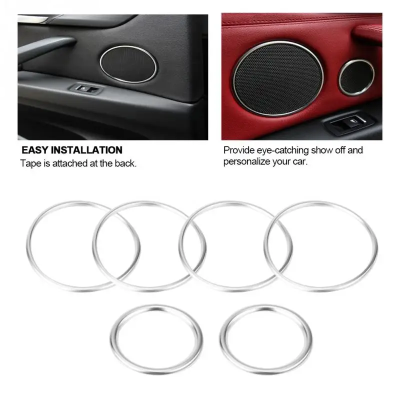 4Pcs / 6Pcs Door Speaker Ring Cover Trim Silver Chrome for BMW X5 F15 2014-2018 for BMW X6 F16 2015-2018 car accesories interior