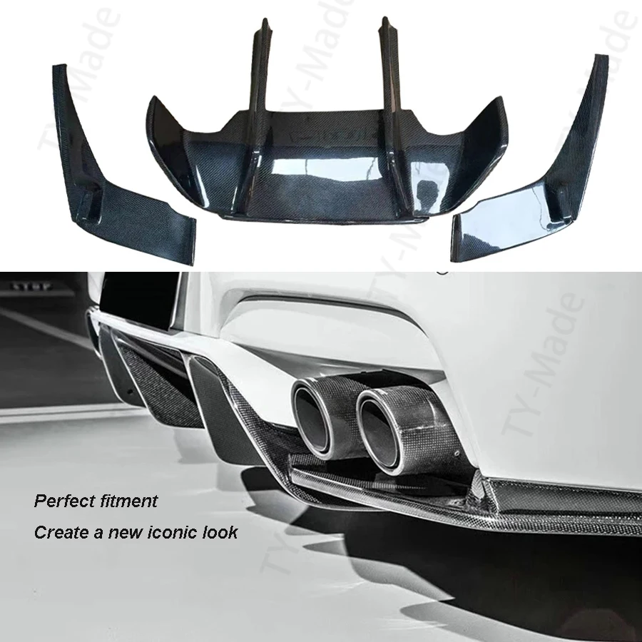 Carbon fiber Car Rear Lip Diffuser Aprons Splitters Spoiler M Style back Bumper Guard For BMW 6 Series F12 F13 F06 M6 2013-2016