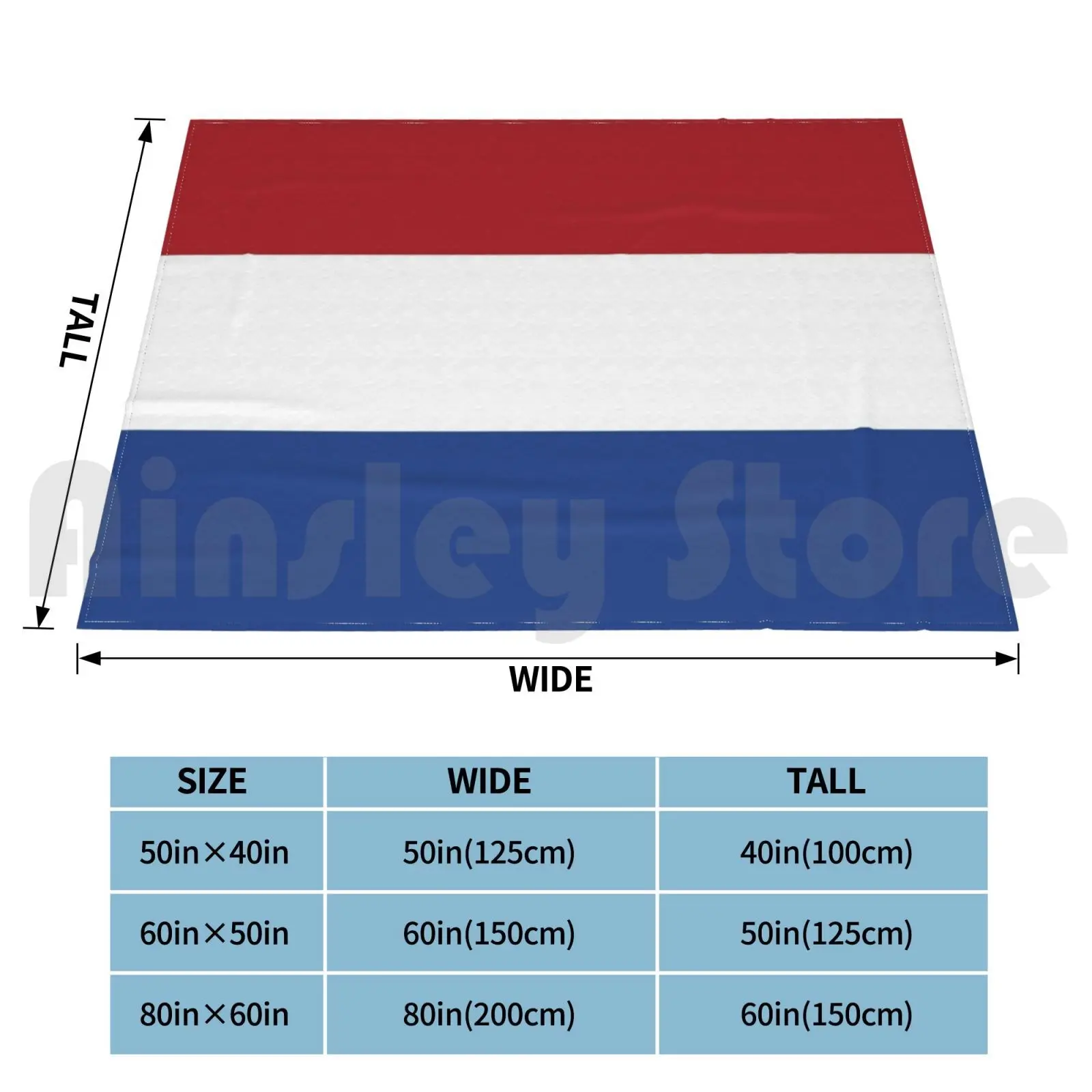 Dutch Flag Blanket Super Soft Warm Light Thin Netherlands Flag Holland Netherlands Flag Country Europe Blue Red