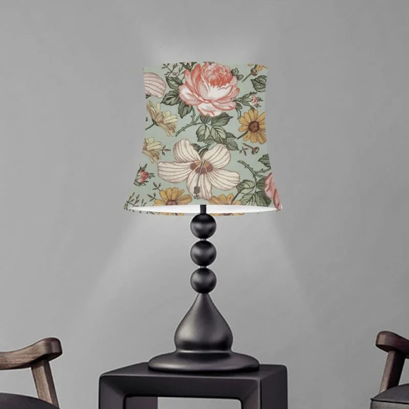 Washable Lamp Shade Cover Fabric Colorful Flower Floral Lamp Shades Table Lamp Cylindrical Lampshade Nordic Modern Lamp Cover