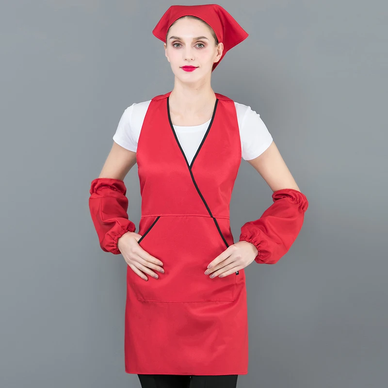 Delantal de belleza para limpieza de cocina, delantal de trabajo para servicio de restaurante, supermercado, Hotel, frutero, cafetería, tienda de té