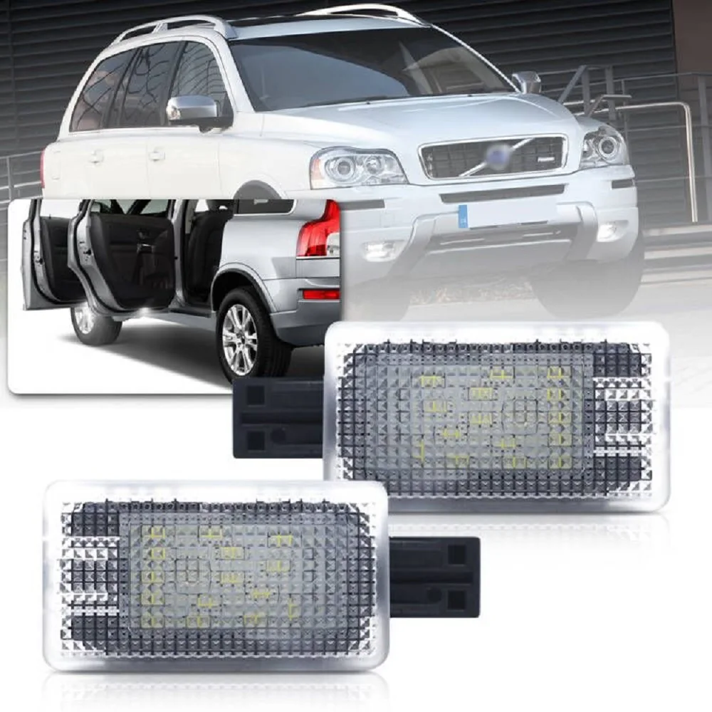 

2x LED Courtesy Footwell Door Welcome Light Led Trunk Boot Lamp For Volvo C30 V50 S60 S60L V40 S40 S80 V60 XC60 XC70 XC90