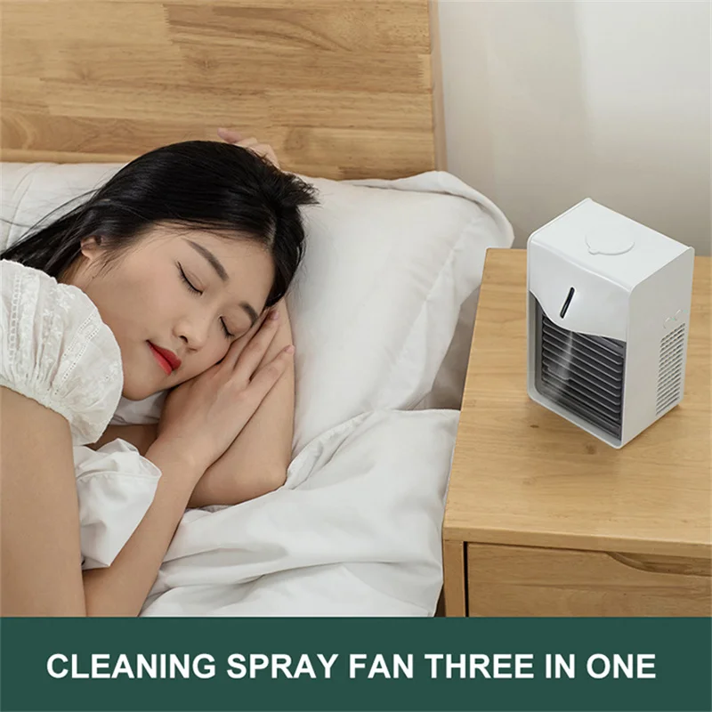 Pendingin Udara Mini Portabel Fang USB Isi Ulang Musim Panas untuk Kamar Tidur FS22