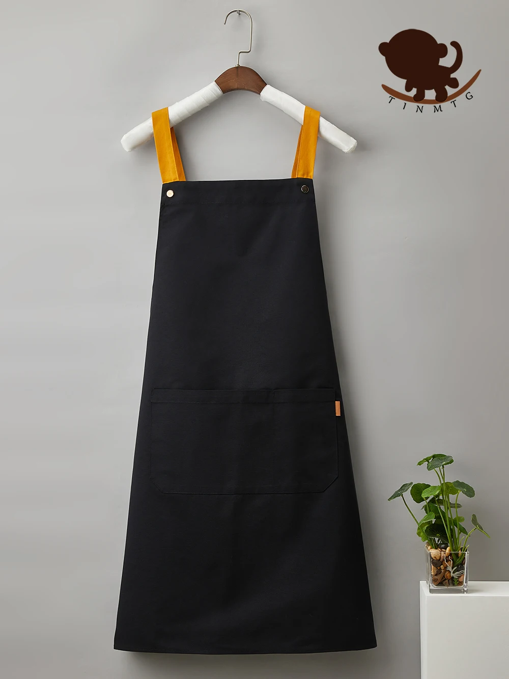 New Fashion Canvas Kitchen Aprons For Woman Men Chef Work Apron For Grill Restaurant Bar Shop Cafes Beauty Nails Studios Uniform