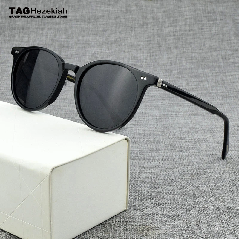 2024 luxury Brand Round polarized sunglasses Men Vintage sunglasses for women Acetate Retro Transparent sun glasses men TT5318U