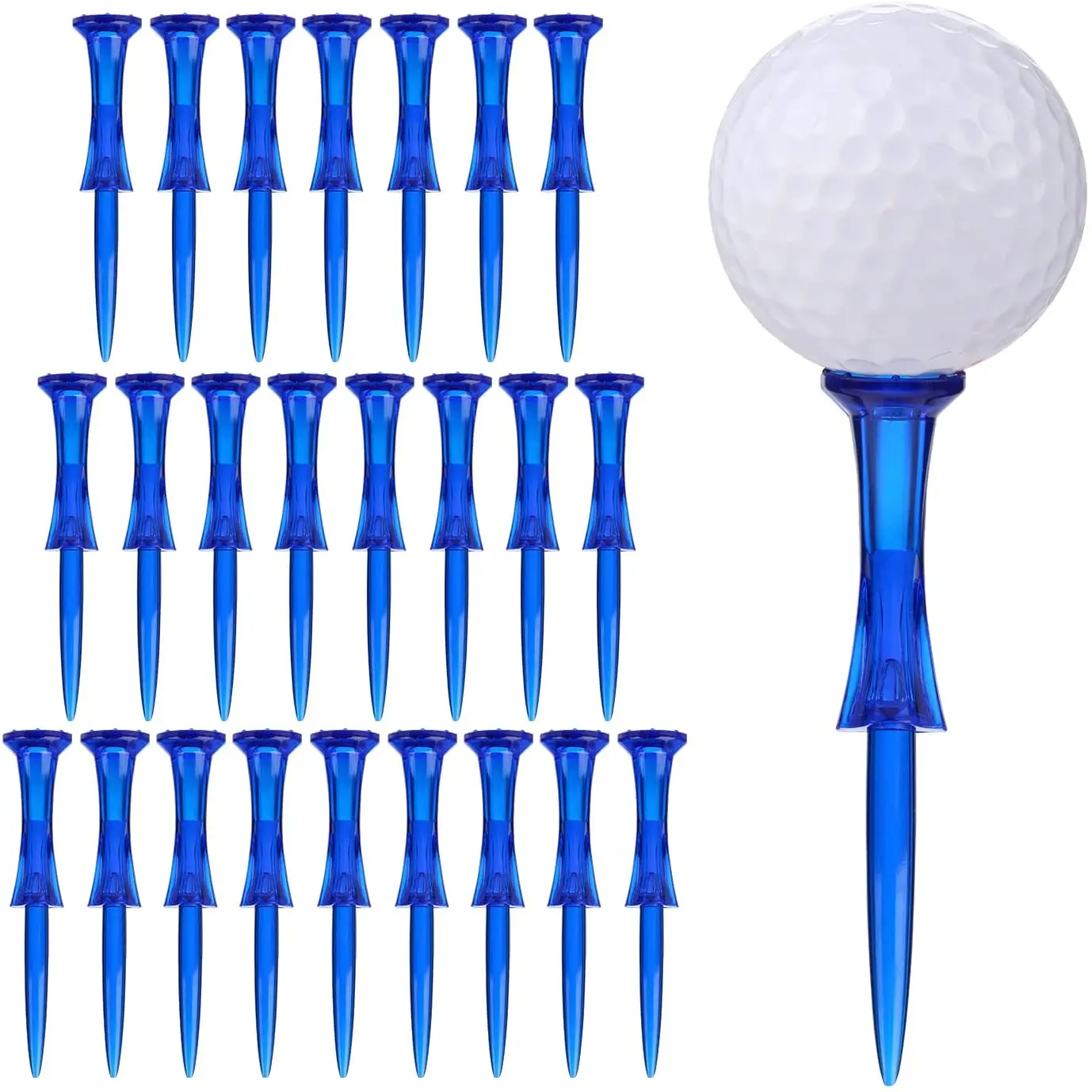 Golf Tees Plastic Unbreakable Teewide 80mm (50Pcs) PC Material is Super Durable Golf Tees Unbreakable Step Down, Golf Tee Stand