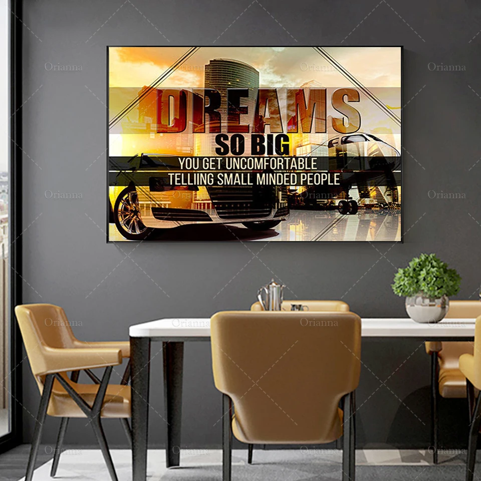 Dreams So Big You Get Uncomfortable Telling Small Minded People Wall Art, Motivation Decor, Office Decor, Modern Poster Prints