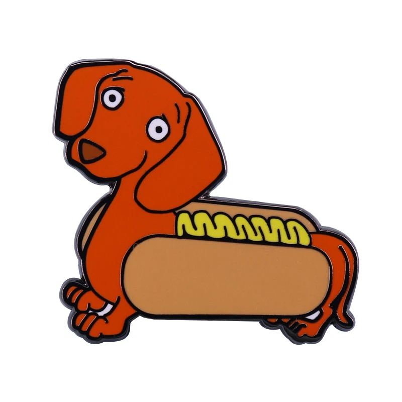 Cheeky little dachshund in a hot dog costume awesome stocking stuffers gifts or party favors