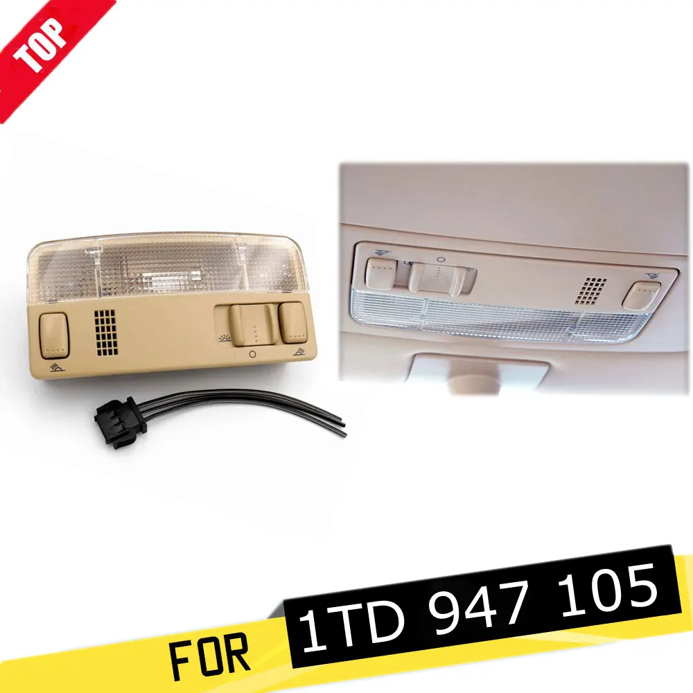 

1TD 947 105 3B0 947 105 C for VW Passat B5 Polo Touran Golf MK4 Skoda Octavia Gray Dome Light Reading Lamp Grey Color Wire Cable
