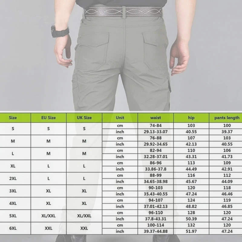 Casual Pants Men Summer Tactical Military Training Pants Military Style Mens Cargo Pants Waterproof Quick Dry Solid Trousers