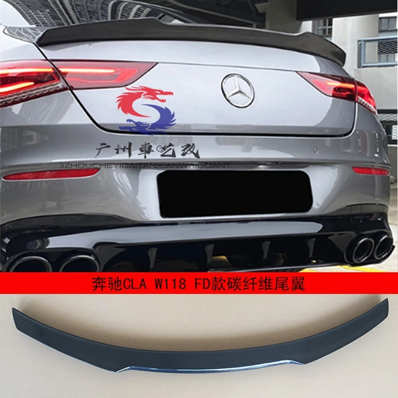 3K Twill Carbon Fiber Rear Trunk Spoiler for 2019 - 2024 CLA Class Sedan (C118 / W118) | OEM Fitment, UV-Cut, Gloss Finish