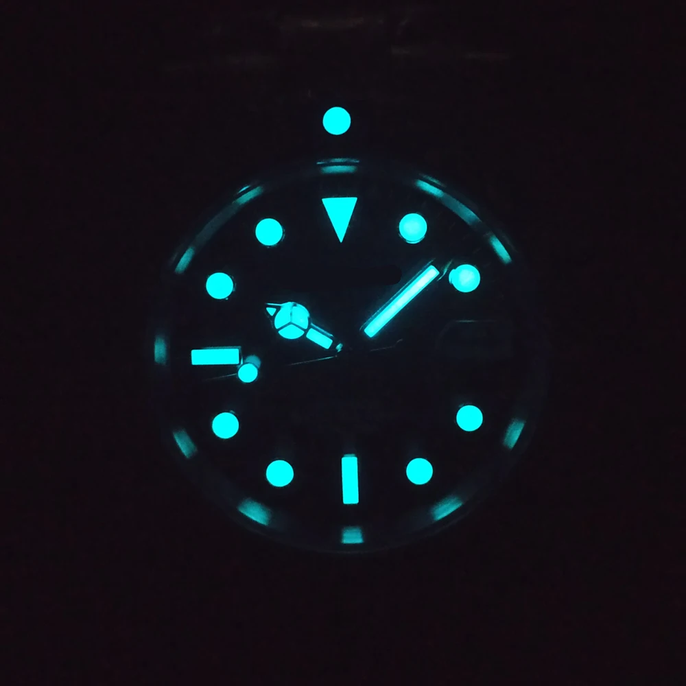 Custom Watch Logo/Name  36mm/39mm Polished Automatic Men Watch  NH35A MIYOTA 8215 Movement Sapphire Crystal Green Luminous Dial