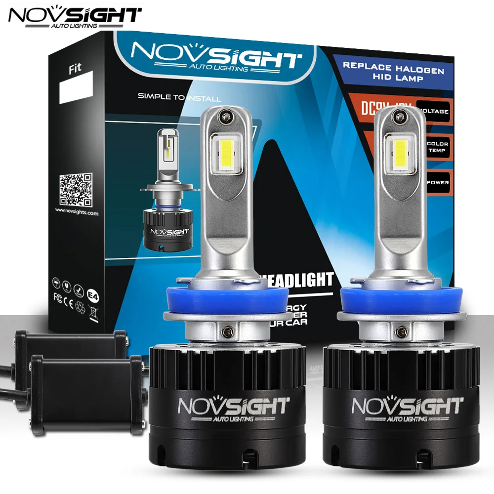 

Novsight 80W 14400LM H7 H8 H11 H16(JP) 9005/HB3 9006/HB4 2pcs LED Headlight 6500K Auto Car Headlamp Kit Cars LED Light Bulbs