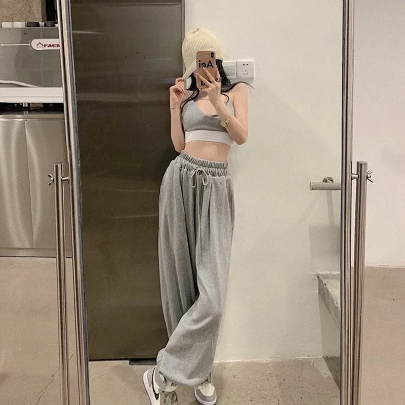 Casual Pants Women Spring Loose Pure Color All-match Mujer Full Length Chic Girlfriend Fashion Trousers Ladies Cool High Street