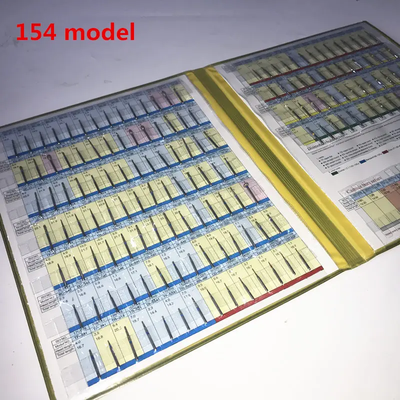 

Diamond bur sample book 154 models/pcs diamond bur catalog dental material dental lab equipment FG burs