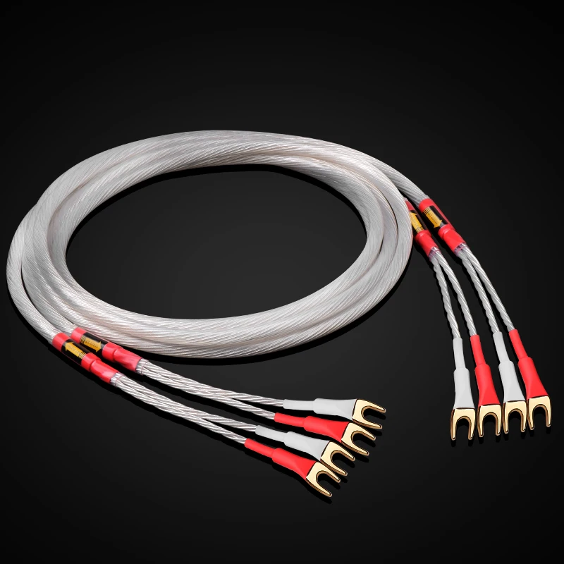 ATAUDIO ein paar hifi lautsprecher kabel hohe qualität silber-überzogene lautsprecher draht für verbinden verstärker und lautsprecher