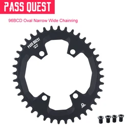PASS QUEST oval Chainring 96BCD for deore xt M7000 M8000 M9000 Crankset MTB Narrow Wide Bicycle Chainwheel 32/34/36/38/40/42T