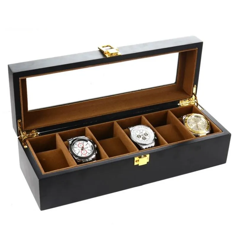 

Watch Box Black Matte Paint Watch Box Watch Box Protective Storage Box Men Women Quartz Watch Jewelry Display Box