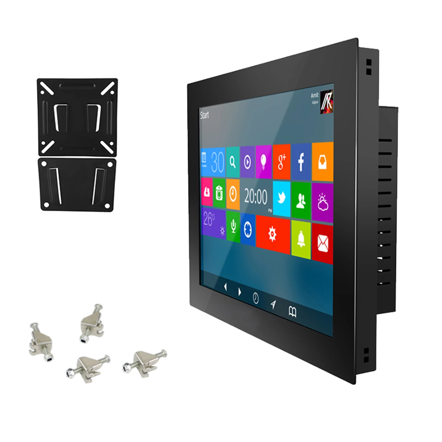 15 17 19 Inch Buckle Embedded Industrial Computer Tablet PC Panel All in One Core i3 with Resistive Touch Screen Built-in WiFi