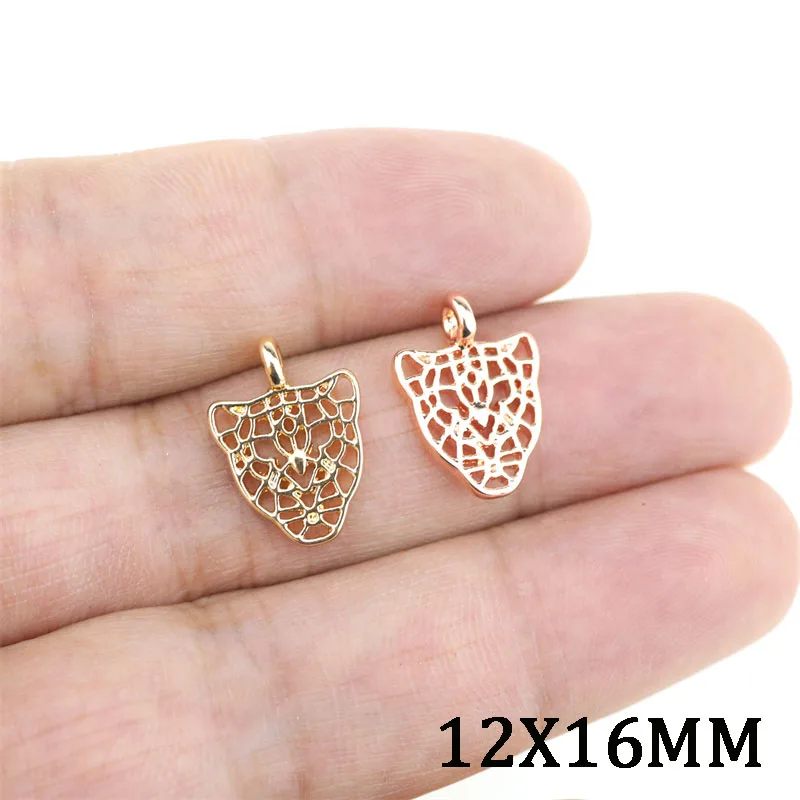 20 Pieces 12*6mm Antique Silver Color Leopard Hollow Charms Necklace Pendant Accessory Charms For DIY Jewelry Making