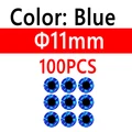 100 piezas de 11 mm azul