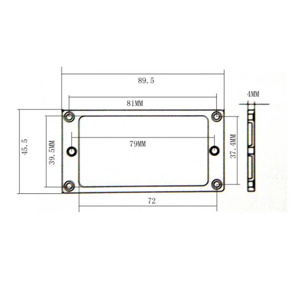 금속 험버커 픽업 링 내부 프레임, 기타 애호가 선물, 4x4mm 팩, 2 개