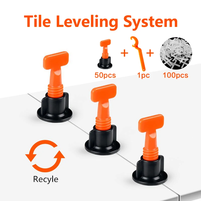 50pcs Tile Leveling System For Tile Laying Building Level Tools For Construction Floor Alignment Tiles