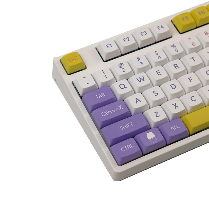 Tema de sorvete pbt tintura sublimação keycaps xda perfil com iso digite macarons chave cores combinando