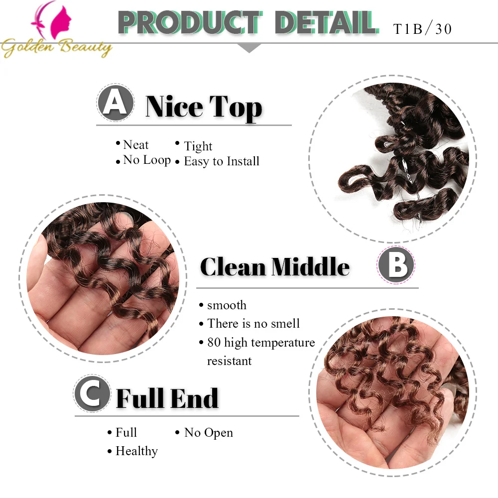 Long Passion Twist Crochet Hair Extensions Synthetic Water Wave Braiding Hair Bohemia Crochet Braids Pre-Looped Twists