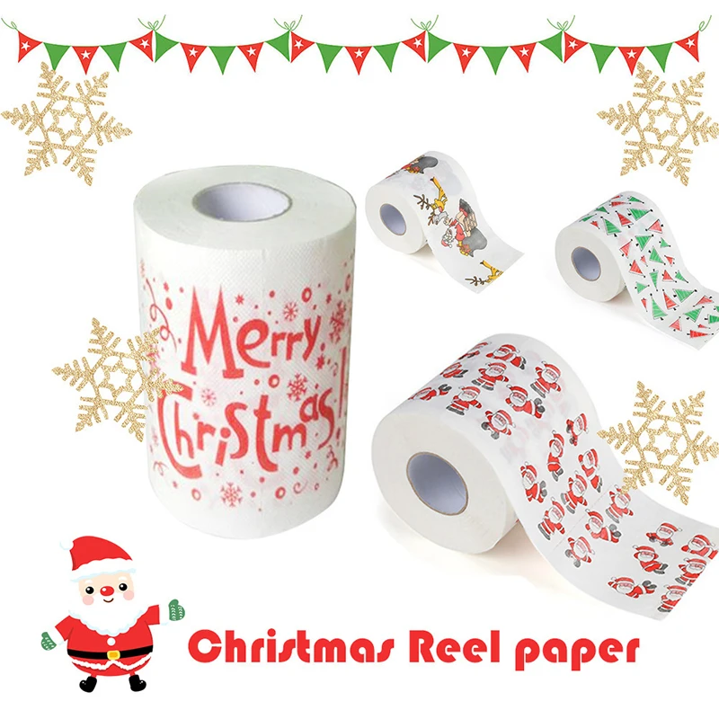 

Christmas Paper Decoration for Home Christmas Toilet Paper Santa Claus Reindeer Xmas Noel Navidad 2021 New Year Gift 10*10cm