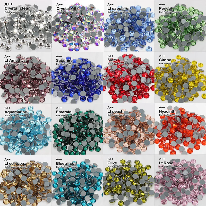 

SS6-SS30 объемная упаковка, высокое качество, горячая фиксация Стразы A ++, Кристальные камни, оптовая продажа, используемые для украшения одежды