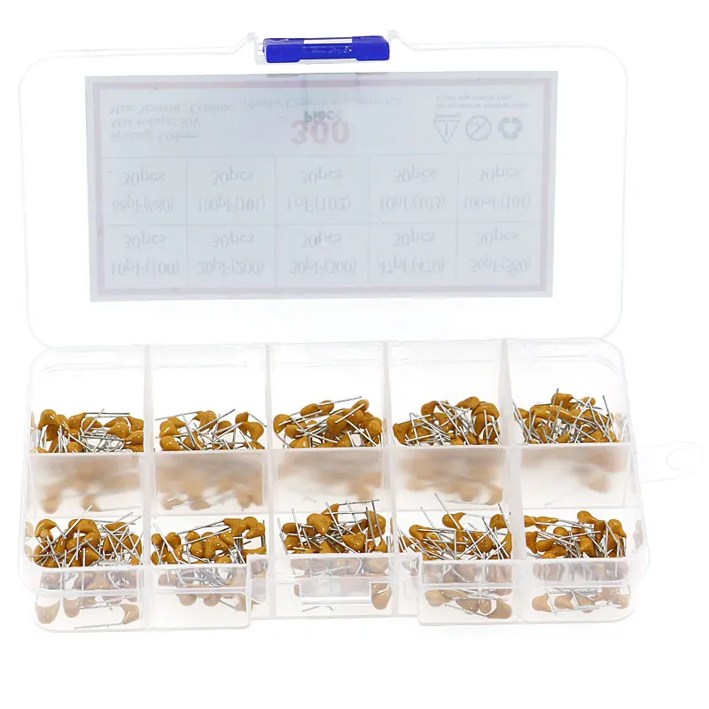 300pcs 10 Values 50V 10pF To 100nF Multilayer Ceramic Capacitor Assortment Kit 30pcs Each Value