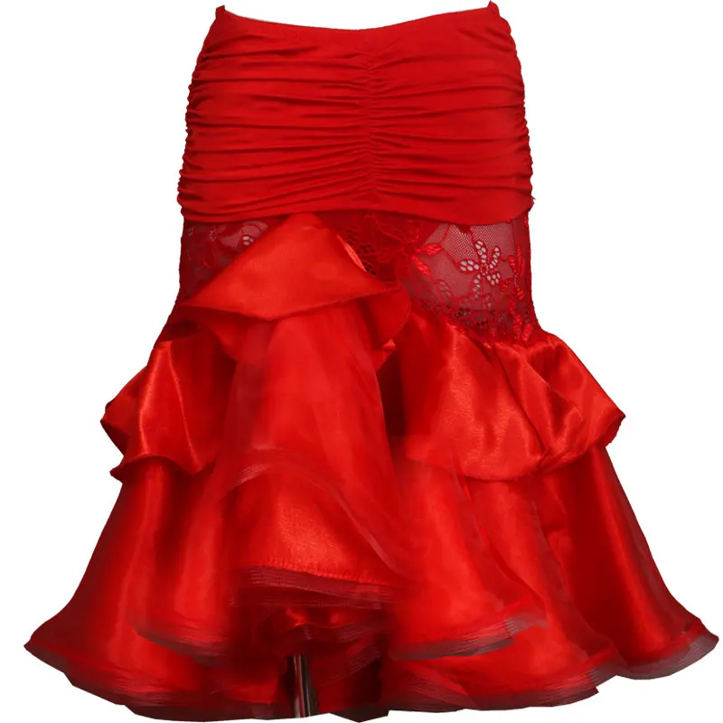 Ballroom Tango Rumba Cha Cha Latin Salsa Dance Dress Skirt Square Dance red Hip Hop Clothes Women Latin Dance Dress