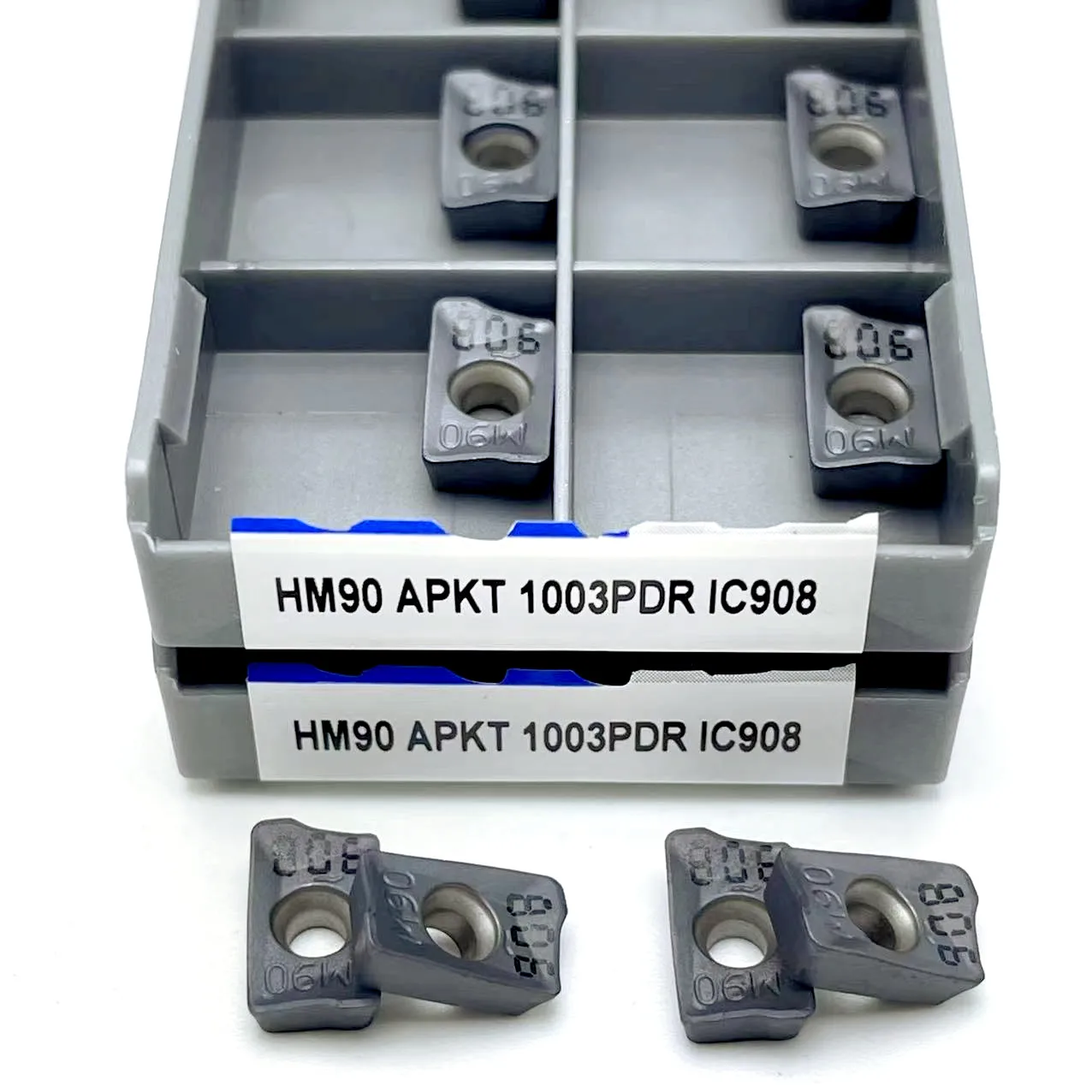 10Pcs Hard Alloy HM90 APKT 1003PDR IC908คาร์ไบด์แทรกภายนอกหมุนเครื่องมือ APKT1003 PDR CNC เครื่องกลึงโลหะเครื่องมือ
