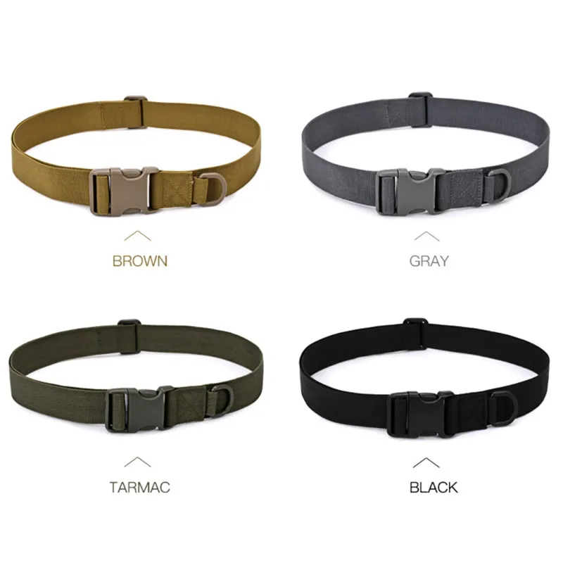 New Arrival Combat Canvas Duty Tactical Sport Belt With Plastic Buckle Army Military Adjustable Outdoor Fan Hook Loop Waistband