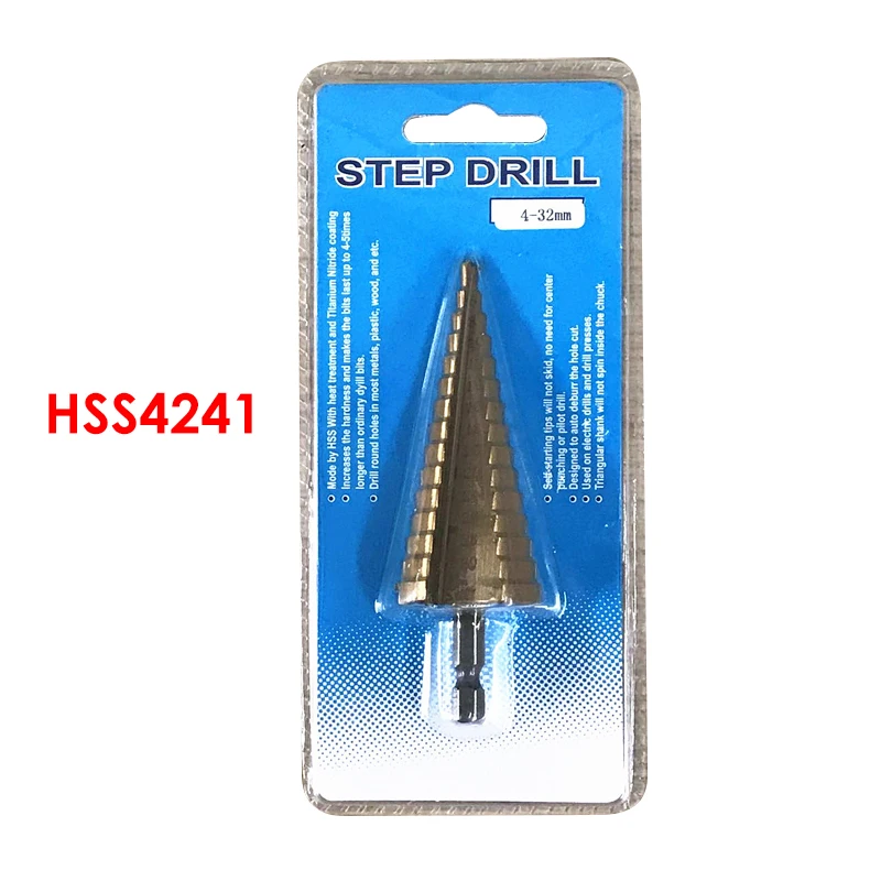 Hex/Tri Handle Ladder Pagoda HSS4241 4-12mm 4-20mm 4-32mm   Metal Cutter Bits Useful Drill Bits 12 Spiral Slot Holes