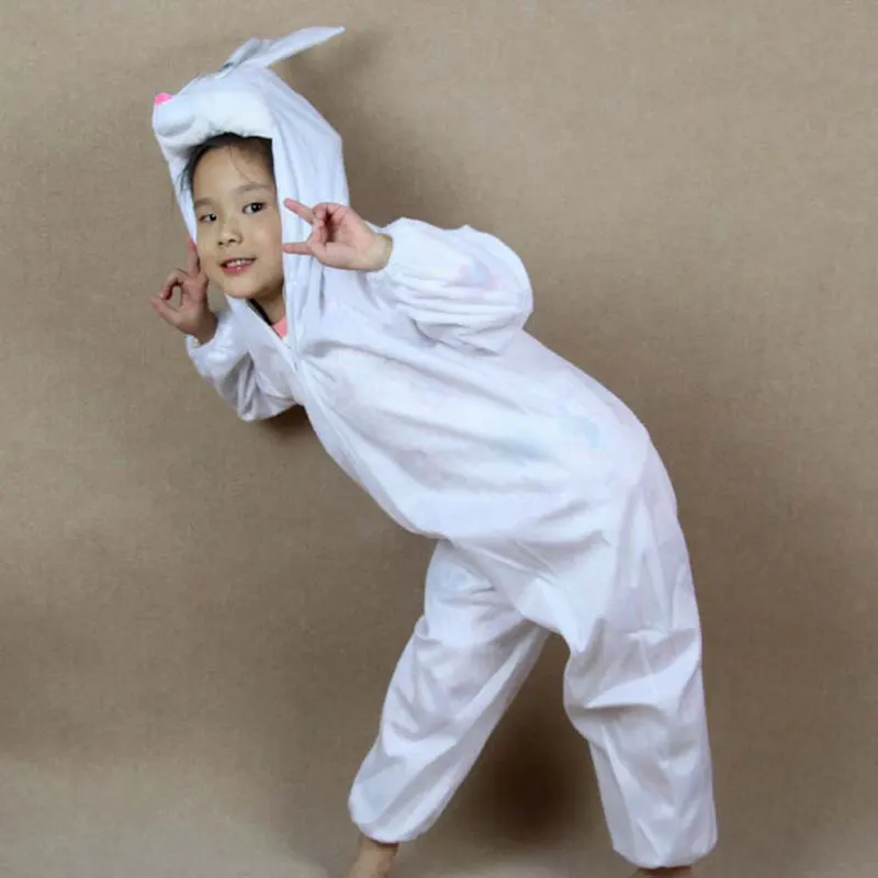 Children Kids Girl Boy Animal White Rabbit Costume Cosplay Jumpsuit Halloween Easter Cosplay Costumes for Kids