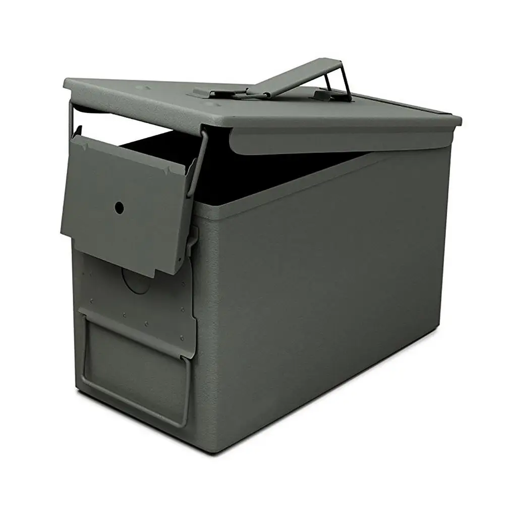 Metal Ammunition Box SteelLock Case Explosion-proof Safe Box Military Army Sealed Battery Container Valuables Storage