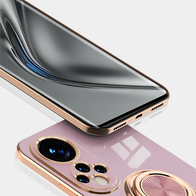 Ring Holder Case For Huawei Honor 70 Pro Honor60 80 P50 P40 P30 Mate60 Mate 30 40 50 60 Protective Luxury Plating Phone Cover image 3