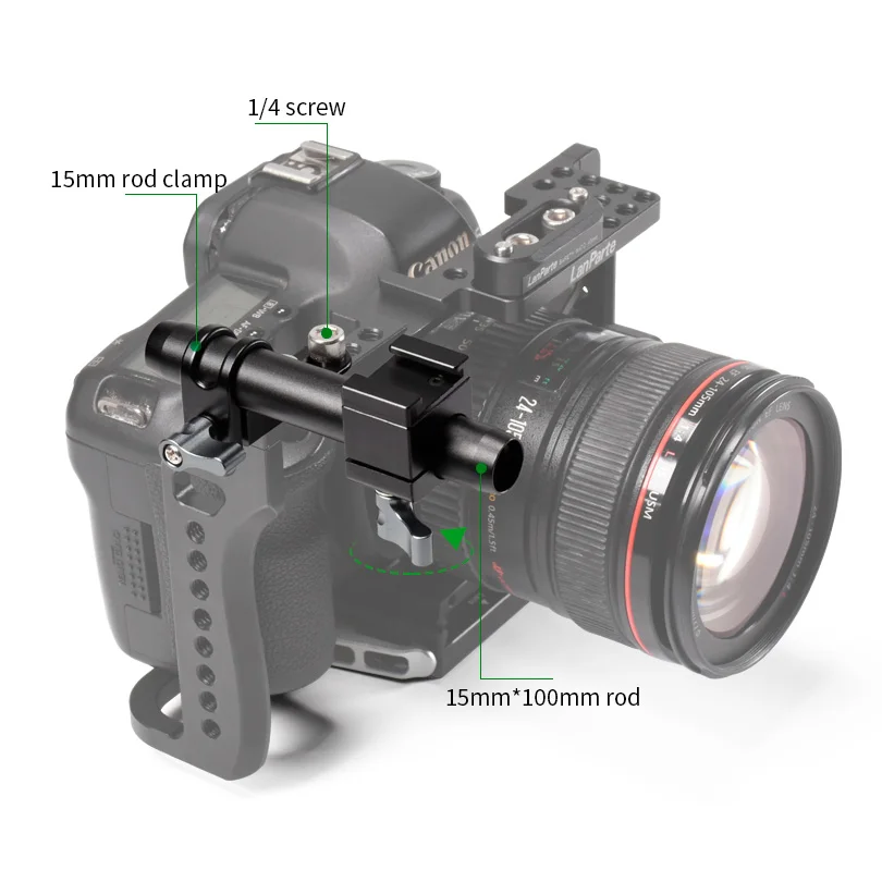 Lanparte офсетное крепление холодного/горячего башмака с офсетным 15 мм стержневым зажимом для DSLR камеры аксессуары