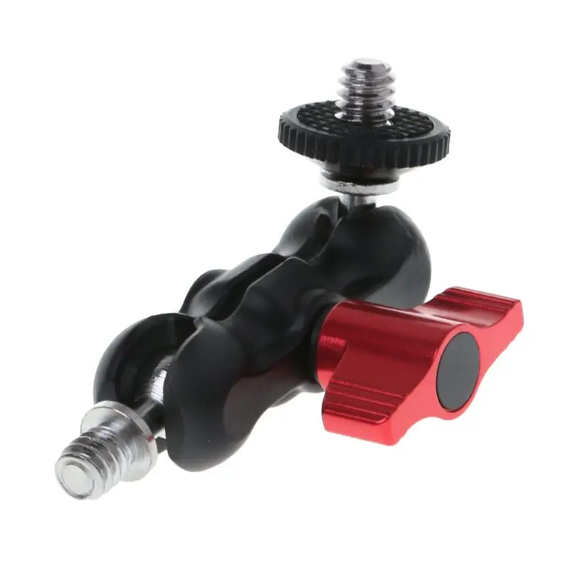 Double Ball Head Shoe Mount Adapter Magic Arm 1/4\