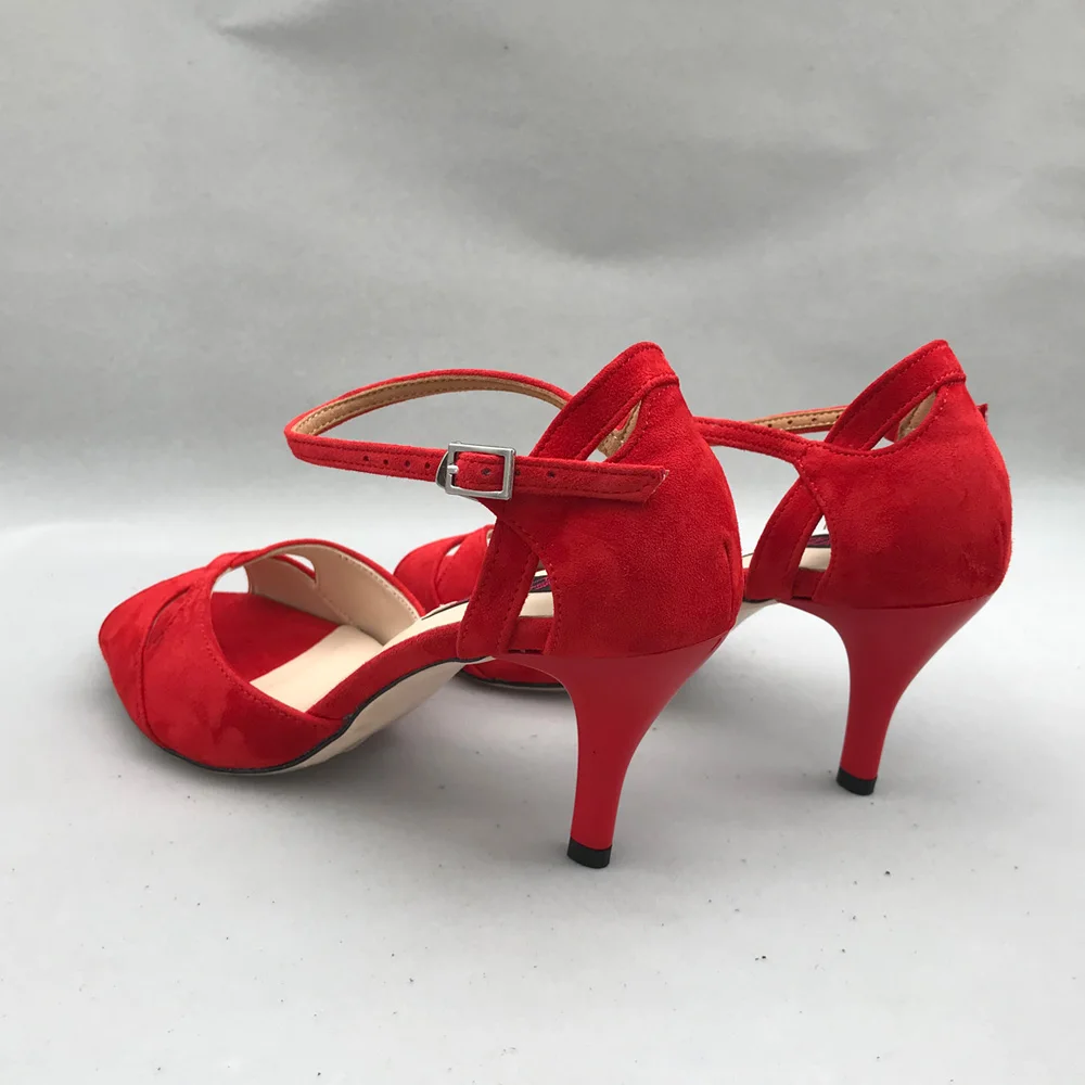 Classical Red Flamenco Dance Shoes Argentina Tango Shoes pratice shoes MST6226ARS  Leather Hard Sole 7.5cm 9cm heel available