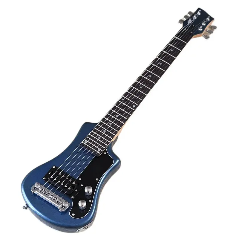 Good Quality Mini Electric Guitar Travel Guitar 34 Inch Basswood Body 6 Strings Wood Guitar High Gloss Red Blue Black Free Bag