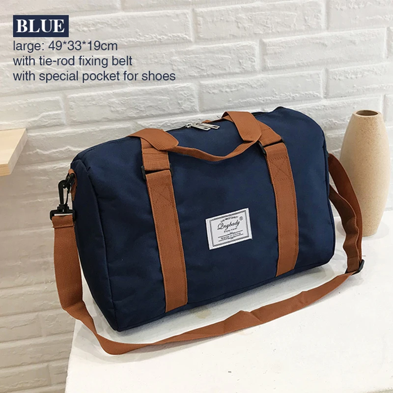 Waterproof Weekend Bag With Shoes Packet Unisex Sport Gym Duffle Bags Oxford Cloth Hand Travel Bag Men Casual Handbag Weekender