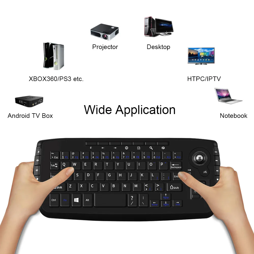 

2.4G Wireless Trackball keyboard and Mouse Combo 2 In 1 Keypad with Mause Funtions 94 Keycaps PC Gamer Kit For Laptop Desktop